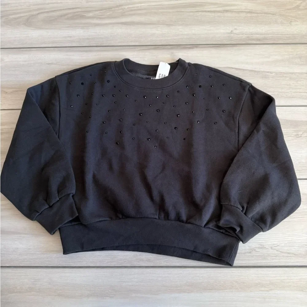 GAP Kids Rhinestone Sweatshirt Black Medium NWT